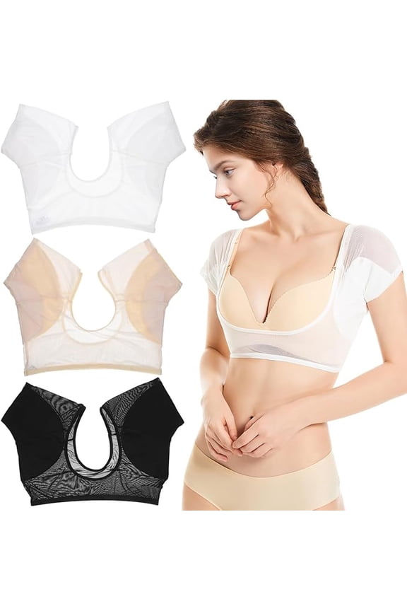 3Pcs Sweat Vest for Women Breathable Chinlon Mesh Underarm Sweat Pads Quick-Dry Cooling Tank Top Undershirt Assorted