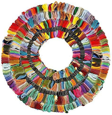 SONGAUN 450PCS Embroidery Threads Cross Stitch Thread, 447 Colors Skeins Sewing Floss, Cotton Bobbins Skeins Embroidery Thread, Cross Stitch Kits for Adults Knitting DIY Crafts Project