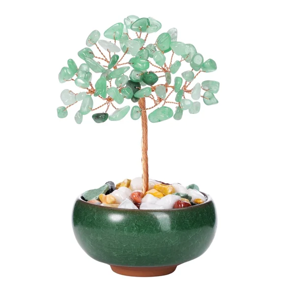 SONGAUN 9 Branches Tree of Life Crystal Tree, Crystal Gemstone Tree, Money Tree, Feng Shui Bonsai Tree, Crystals & Healing Stones, Office Desktop Decoration Spiritual Gifts
