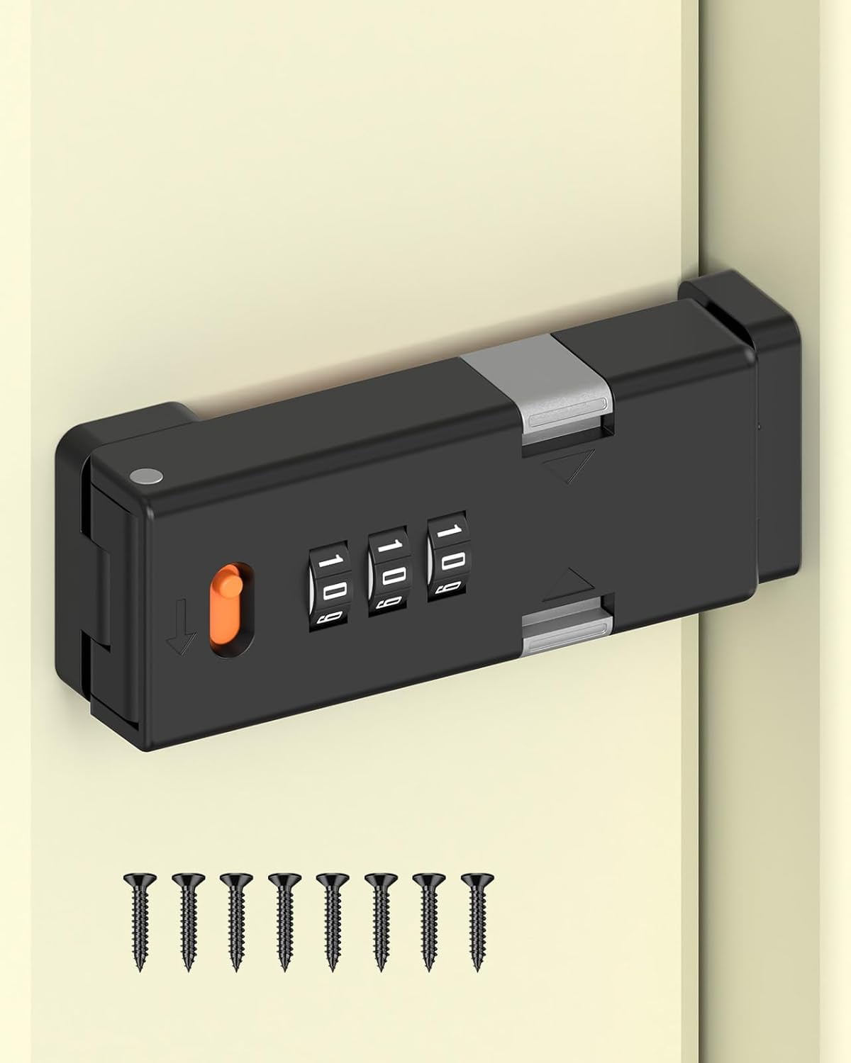 SONGAUN 90 Degree Barn Door Combination Lock, 3 Digit Password Keyless Home Security Lock for Kitchen Cabinet, Drawer, Locker, Sliding Closet Doors - Sturdy and Practical Gate Latch (1, Black)