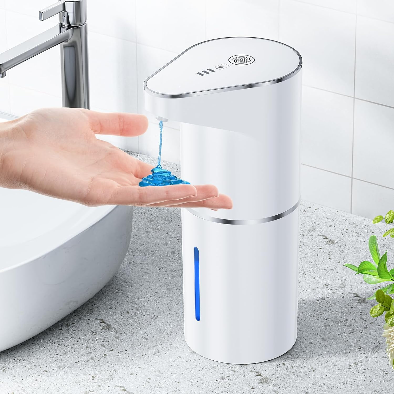 SONGAUN Automatic Soap Dispenser,Touchless Hand Wall Mount Rechargeable 3 Gear Adjustable Electric Soap Dispenser 350ml with Infrared Motion Sensor for Bathroom,Kitchen,Office, Black