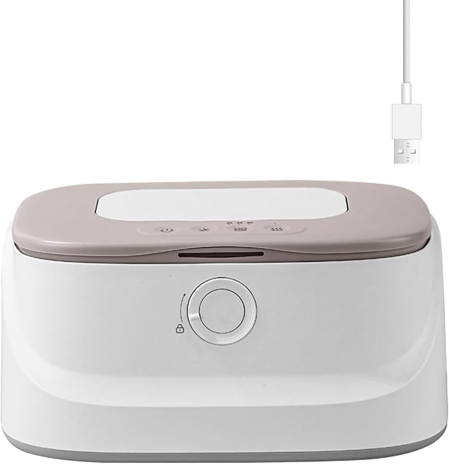SONGAUN Baby Wipes Warmer, Wet Wipe Warmer, 3-Speed Adjustment, Top Heating, Constant Temperature All Day, 50-60℃, Night Light Design, Can Hold 80 Wipes At a Time, for Home Use white