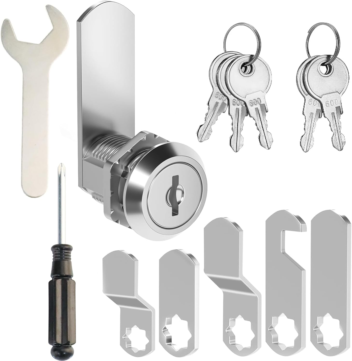 Screwdriver Lock Box SONGAUN Cabinet Lock 20mm, Equipped with 5 Different Lock Plates, 5 Key ...