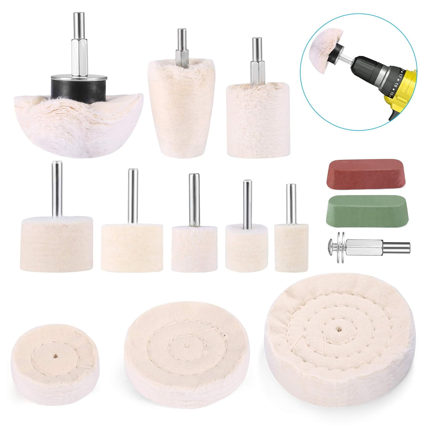 SONGAUN Car Polishing Pads for Drill,Heatigo 14 PCS Buffing Pad ...