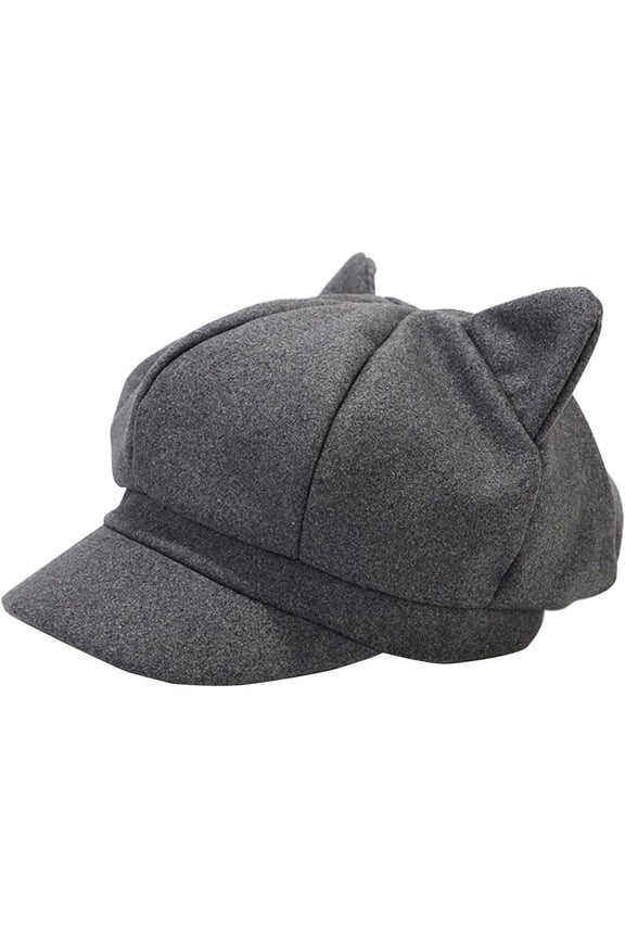 Cat ear beret, women's beret in breathable wool Y2K cool girl cat ears octagonal cap subculture