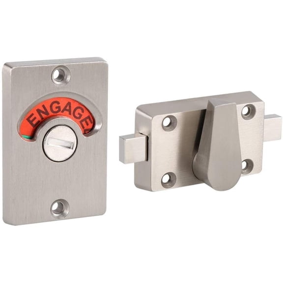SONGAUN Fdit Latch Indicating Lock Stainless Steel Bolt Door Lock Indicator Bolt Vacant/Engaged Bathroom Wc Public Restroom Toilet Privacy Partition Door Lock Latch