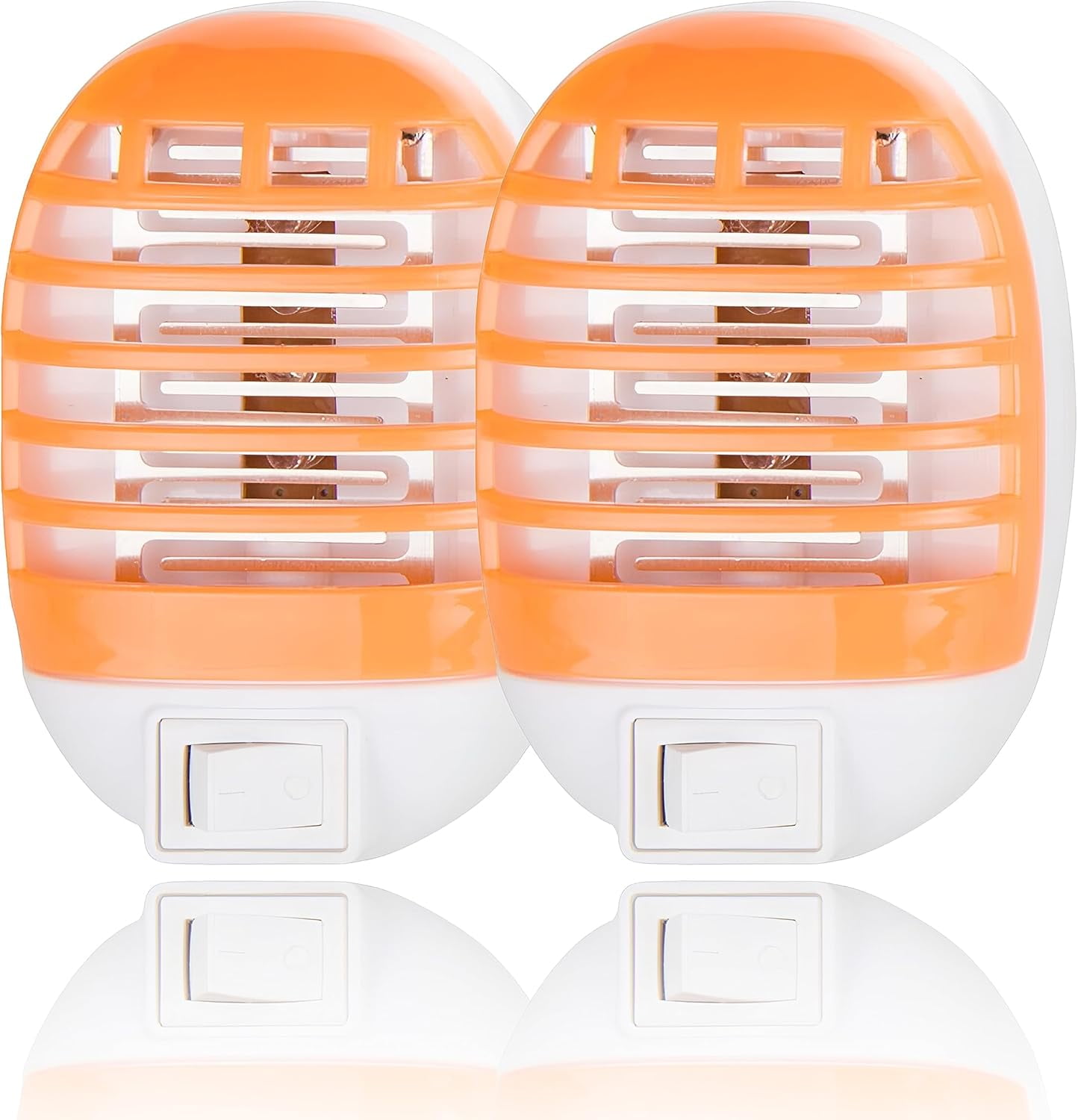 SONGAUN Fly Traps Indoor for Home Bug Zapper Mosquito Trap Electric Fly Swatter Racket Fly Zapper Fly Killer – Orange, 2 PCS