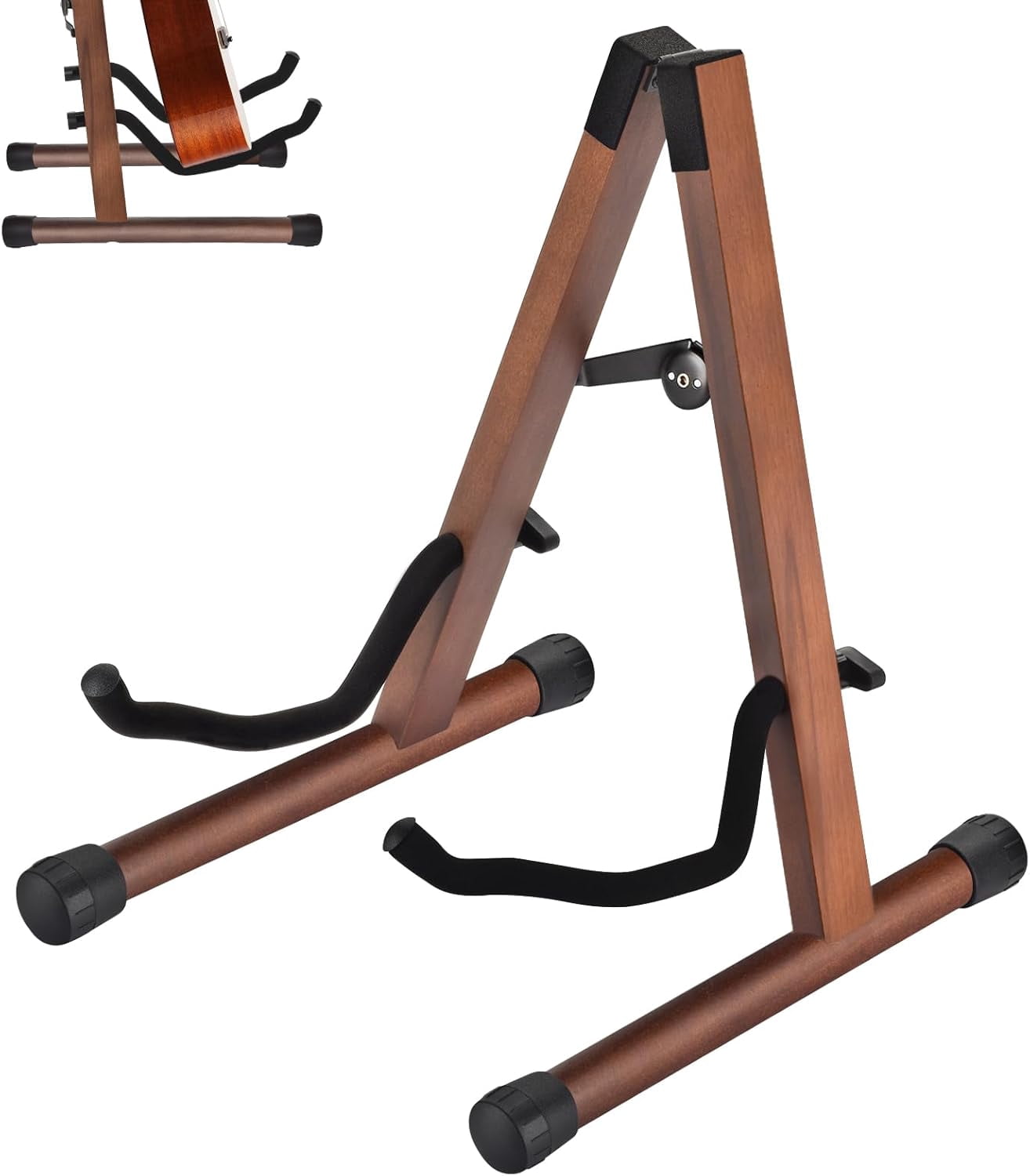SONGAUN Guitar Stand, Acoustic Guitar Stand, Folding A-Frame Electric Guitar Stand, Wooden Guitar Stands Floor For School Music Program, Concerts & Multiple Users, Easy to Assemble