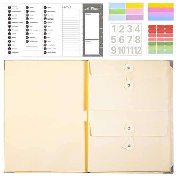 SONGAUN Important Document Organizer|Personal Binder Organizer with Labels Accordion File Stylish Binder for Storing Important Papers, Certificates, Passports, Photos, and Letters