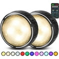 thumbnail image 1 of SONGAUN LED Puck Lights with Remote Control, Battery Operated Wireless Closet Light, Under Cabinet Lighting Stick on Tap Push Lights, Color Changing Under Counter Light for Kitchen, 6 Pack - Black, 1 of 6