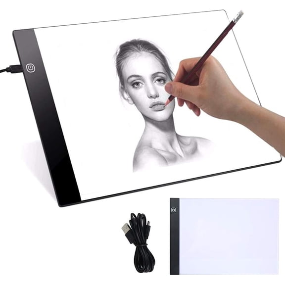 SONGAUN Light Box Drawing A4 LED Light Pad, Ultra-Thin Adjustable Brightness Light Box, Rechargeable Light Up Tracing Pad, Light Pad for Diamond Painting Sketching Stencilling Designing X-ray Viewing