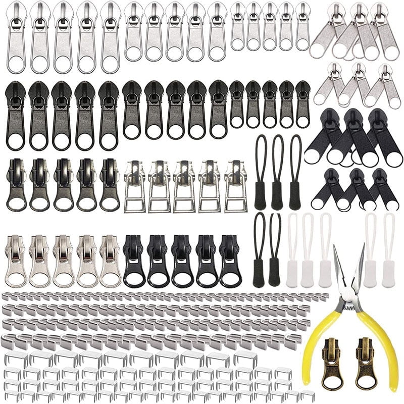 SONGAUN Meikeer 255-Piece Zipper Repair Kit with Replacement Zippers and Pulls, Universal Tools for Luggage, Bags, Jackets, and Outdoor Gear