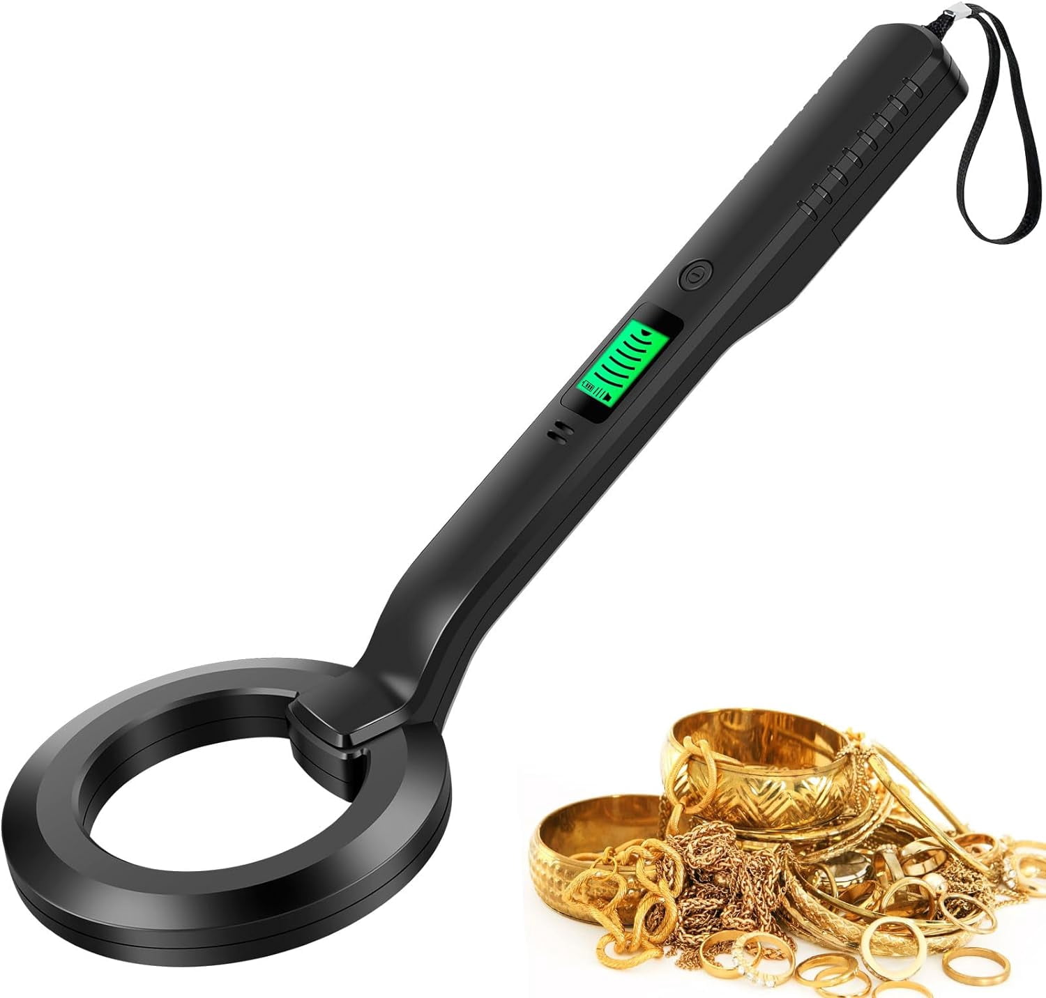 SONGAUN Metal Detector, IP54 Waterproof-Portable High Sensitivity Metal Detector with Audible & Vibration Alerts, 360° Scanning Handheld Metal Detector, Metal Treasure Finder for Metal Object