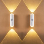 SONGAUN Motion Sensor Wall Light 2 Pack 7 Colors 9 Model 3 Sensing Modes USB Charging Wireless Wall Sconces Brightness Adjustable Wall Lamps Night Light for Home Decor Best Gift White