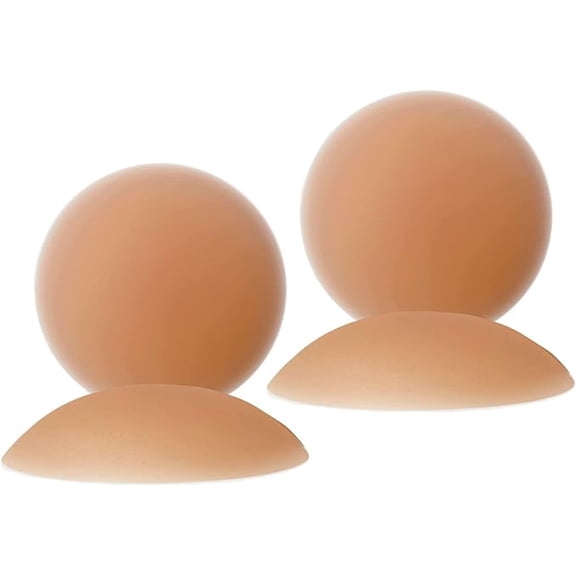 SONGAUN Nipple Covers 2 Pairs-Seamless and Sheer Adhesive Silicone Nipple Pasties for Women Reusable, Sticky Breast Petals