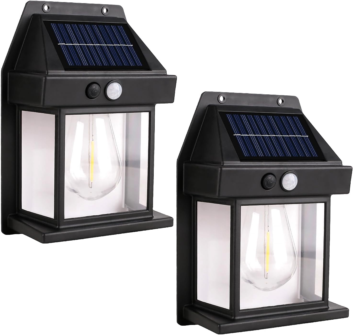 SONGAUN Solar Wall Lights Outdoor [2 Pack] Dusk to Dawn Solar Motion Lights Outdoor, Waterproof, 3 Lighting Modes, Wall Mount Light Sconces for Outside Patio Fence Yard Garage