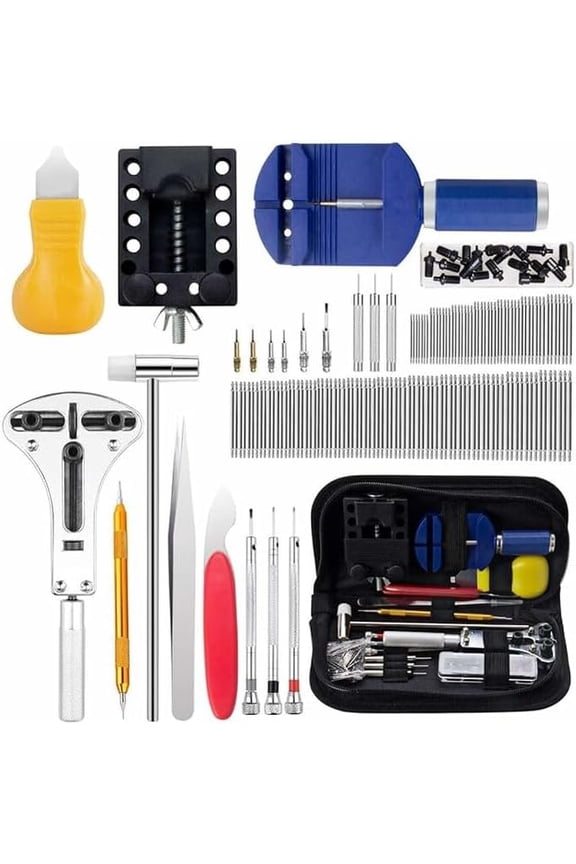 Watch Repair Kit, 147 PCS Professional Watch Battery Replacement Tool Kit, Watch Strap Bracelet Removal Tool with Carrying Case and