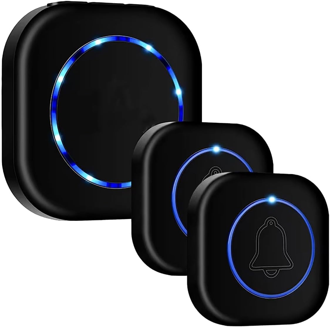 SONGAUN Wireless Plug-in Doorbell with 1 Receiver & 2 Waterproof Transmitter Door Bells – 110dB Sound, 36 Melodies, Easy Installation, Cordless Home Security System, Ideal for Front Doors & Entryways