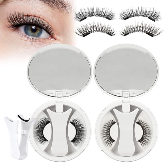 SONGAUN clace Magnetic Eyelashes with Applicator 2 Pairs Magnetic Eyelashes No Glue Needed Reusable Magnet Lashes Natural Look Easy to Wear and Remove(NZH-A+C)