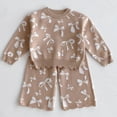 thumbnail image 1 of SONGGE Baby Girls Knitted Jacquard Long Sleeve Sweatshirt And Sweater With Bow Detail Long Pants Two Piece Outfit Sets For Toddler Cartoon Trendy Clothing Sets, 1 of 8