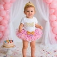 thumbnail image 1 of SONGGE Girls Birthday Party Outfit Sets Short Sleeve O-Neck Romper Dress With Hair Cute Toddler Celebration Cartoon Stylish Clothes Sets, 1 of 4