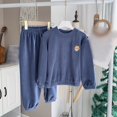 thumbnail image 1 of SONGGE Girls Set Winter Thermal Tops Pants Kids Loungewear Outfit Sets Cozy Flannel Lapel Toddler Children With Grip Socks Long Sleeve Fashionable Clothing Sets, 1 of 6