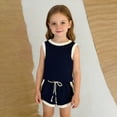thumbnail image 1 of SONGGE Girls Summer Outfit Sets Sleeveless O-Neck Vest And Shorts Two Piece Playwear Casual Athletic Wear For Toddlers Kids Cartoon Versatile Clothes Sets, 1 of 4