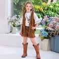 thumbnail image 1 of SONGGE Girls Western Boho Outfit Sets Fringe O-Neck Vest Shorts Set For Oktoberfest Casual Summer Wear Toddler To Teen Retro Style Cartoon Trendy Clothes Sets, 1 of 8