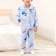 thumbnail image 1 of SONGGE Toddler Cozy Flannel Lapel Long Sleeve Girls Cute Cartoon Print Kids Tops Pants Loungewear For Cold Weather Autumn Winter Home Outfit Sets Cartoon Versatile Clothing Sets, 1 of 4