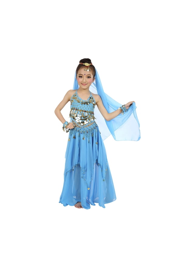 Toddler Exotic Dance For Girls Belly Dancing Performance Outfit Sets With Long Skirt And Cartoon Stylish Clothes Sets