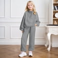 thumbnail image 1 of SONGGE Toddler Girls Fashion Casual Solid Color Hooded Long Sleeve Tops And Pants For Big Kids Youth Two Piece Outfit Sets With Soft Comfort Fit Back To School Breathable Clothes Sets, 1 of 5
