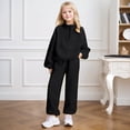 thumbnail image 1 of SONGGE Toddler Girls Fashion Casual Solid Color Hooded Long Sleeve Tops And Pants For Big Kids Youth Two Piece Outfit Sets With Soft Comfort Fit Back To School Trendy Clothes Sets, 1 of 4