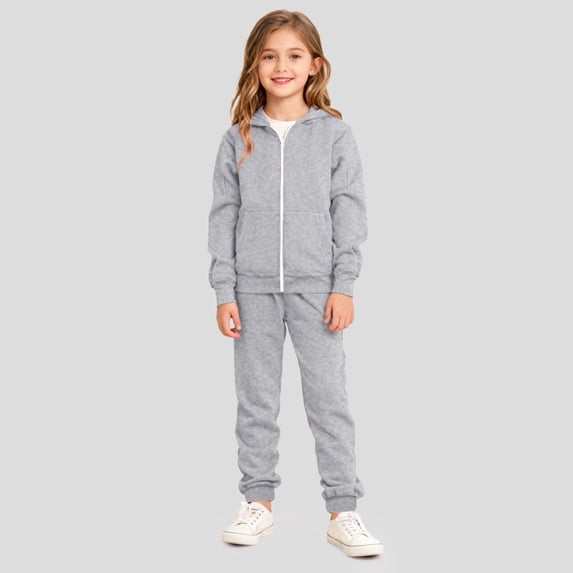 SONGGE Toddler Girls Long Sleeve Hooded Zip Up Pullover And Jogger Pants Casual Athletic Outfit Sets For Fall Winter Playwear Cartoon Fashionable Clothing Sets