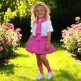 thumbnail image 1 of SONGGE Toddler Girls Performance Outfit Sets Round Neck Tops Skirts Dance For Kindergarten Graduation Stage Show Cartoon Boho Clothing Sets, 1 of 3