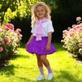 thumbnail image 1 of SONGGE Toddler Girls Performance Outfit Sets Round Neck Tops Skirts Dance For Kindergarten Graduation Stage Show Cartoon Relaxed Fit Clothing Sets, 1 of 3
