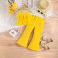 thumbnail image 1 of SONGGE Toddler Kids Baby Girl 2 Piece Outfit Sets Strap Sleeveless Flower Tops And Elastic High Waisted Flared Pants Set Cartoon Trendy Clothing Sets, 1 of 3