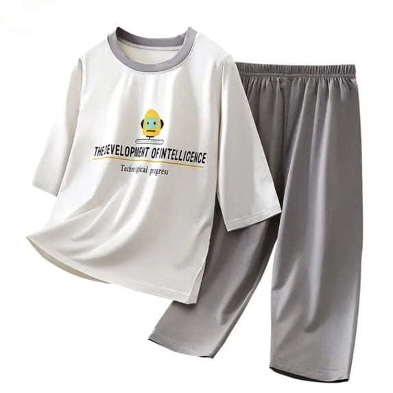 SONGGE Toddler Outfit Sets Boys Girls Graphic Baby Quarter Sleeve Two Piece Home Wear O-Neck T-Shirts Pants Cartoon Versatile Clothes Sets