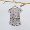 thumbnail image 1 of SONGGE Toddler Outfit Sets Girl Ruffle O-Neck Short Sleeve Strawberry Print T Shirt Tops Shorts Loose Sportswear Back To School Adorable Clothing Sets, 1 of 2