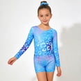 thumbnail image 1 of SONGGE Toddler Outfit Sets Girls Long Sleeve Performance Leotard With Glitter Print And Matching Shorts Hair Scrunchie For Dance Gymnastics StBack To School Lovely Clothing Sets, 1 of 8