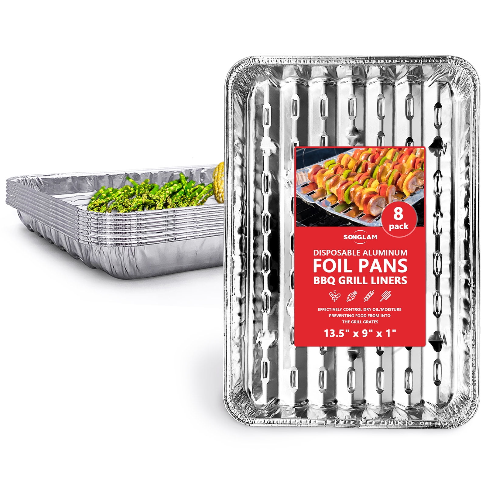 Foil BBQ Grill Pan with Hole Turkey Pan Outdoor Barbecue Roaster Tray for  Food Packaging Foil Container - China Aluminum Foil Container and Aluminum  Foil Pan price
