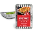SONGLAM 8Piece Disposable Grill Toppers, Aluminum Foil Grill Pans with