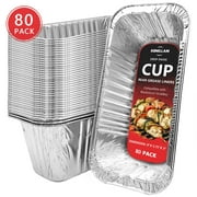 SONGLAM 80-Pack Blackstone Grease Cup Liners - Aluminum Foil Drip Pans Fit for Blackstone 36,30,28,22,17 Inch Grease Griddle