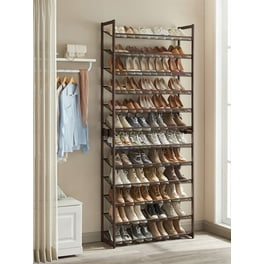 97223 Black Tier Shoe Rack with Tubular Steel and Plastic Resin Material Walmart