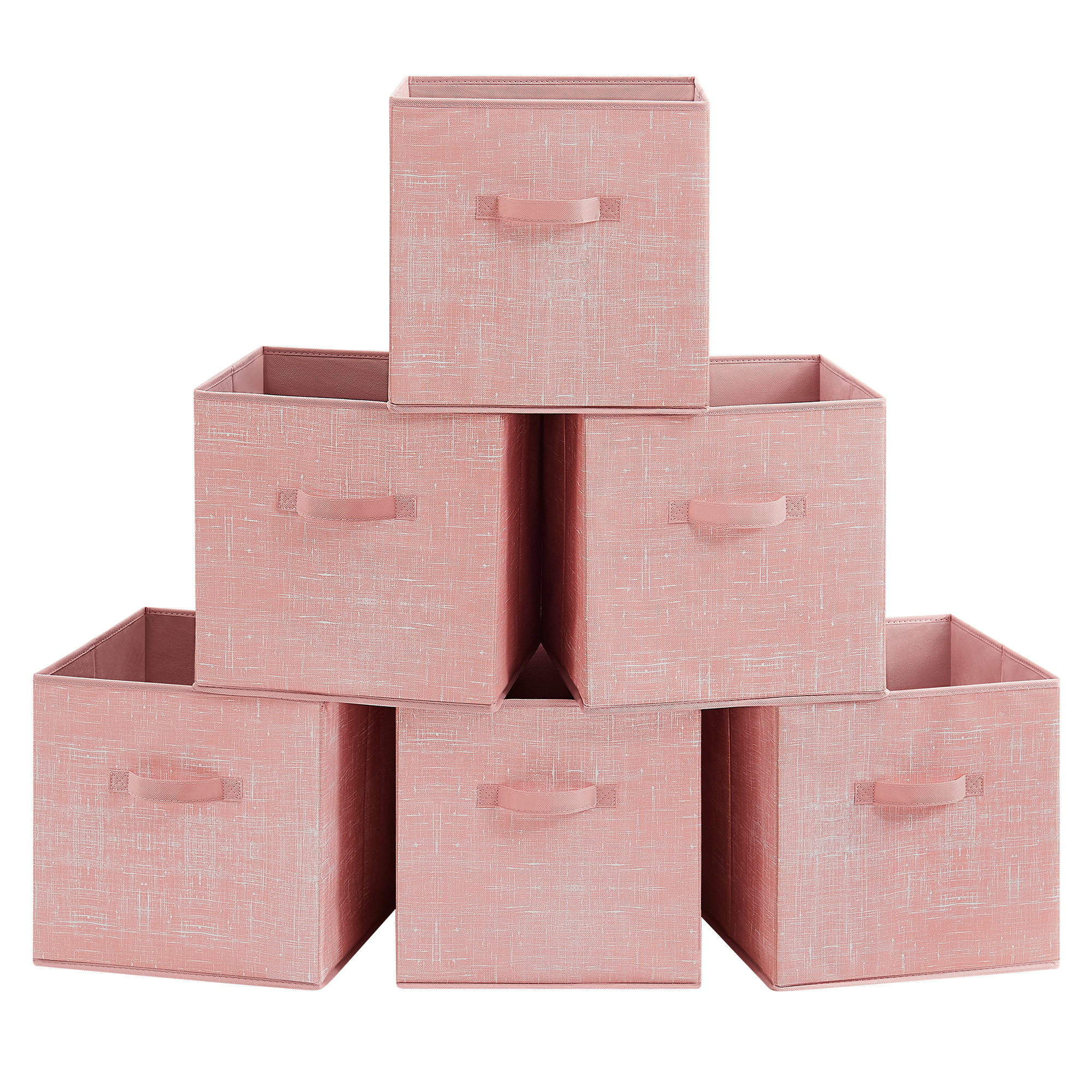 SONGMICS 13" Storage Cube Bin 6 Foldable Fabric Storage Bin with Double Handles for Living Room