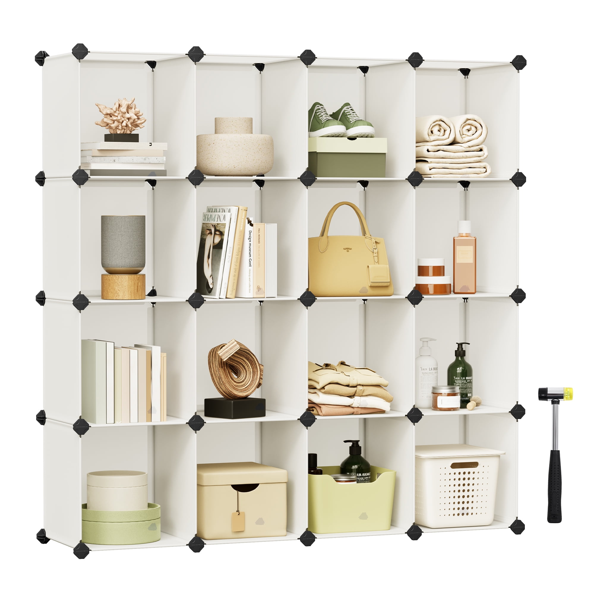 SONGMICS 16 Cube Storage Organizer Modular Storage Cube Bookshelf DIY