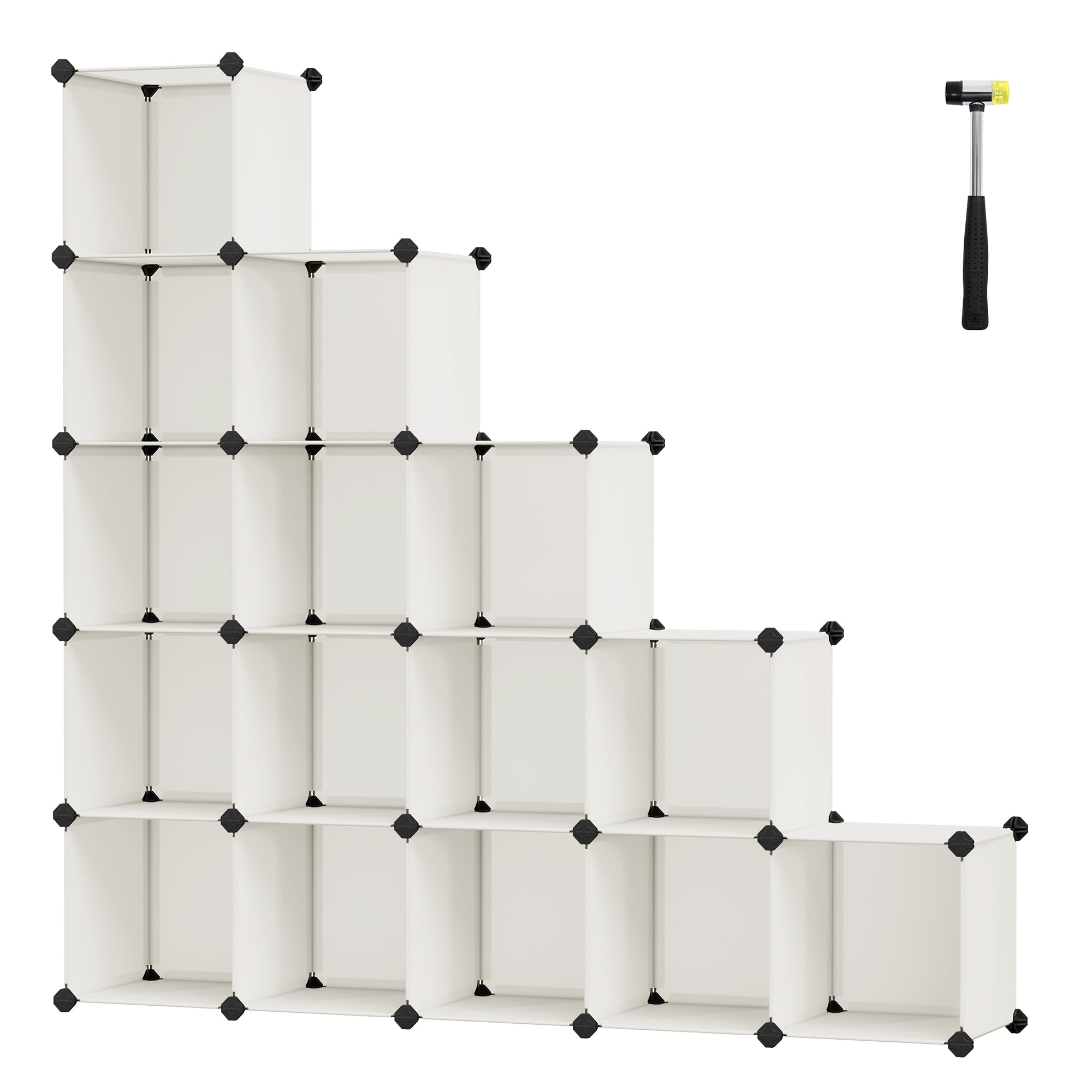 SONGMICS 16 Cube Storage Organizer Modular Storage Cube Bookshelf DIY Plastic Closet Storage