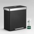 thumbnail image 1 of SONGMICS 16 Gallon (2 x 8 Gallon) Dual Compartment Garbage Can 60L Pedal Recycling Bin 15 Trash Bags Included Black, 1 of 10