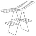 thumbnail image 1 of SONGMICS 2-Level Clothes Drying Rack Laundry Drying Rack with Height-Adjustable Wings 33 Drying Rails Sock Clips Silver and White, 1 of 7