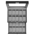 thumbnail image 1 of SONGMICS 20-Slot Watch Box, Watch Display Case with Glass Lid, 2 Layers, Lockable, Coffee Brown Synthetic Leather, Coffee Brown Lining, 1 of 1