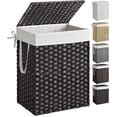 thumbnail image 1 of 23.8 Gal (90L) Laundry Hamper Laundry Basket with Lid and Handles Wicker hamper Foldable Removable Liner Bag Black, 1 of 7